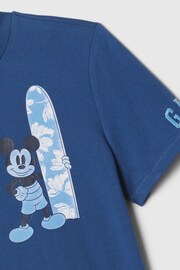 Gap Navy Blue Disney Mickey Mouse Graphic Short Sleeve Crew Neck T-Shirt (Newborn-5yrs) - Image 2 of 2