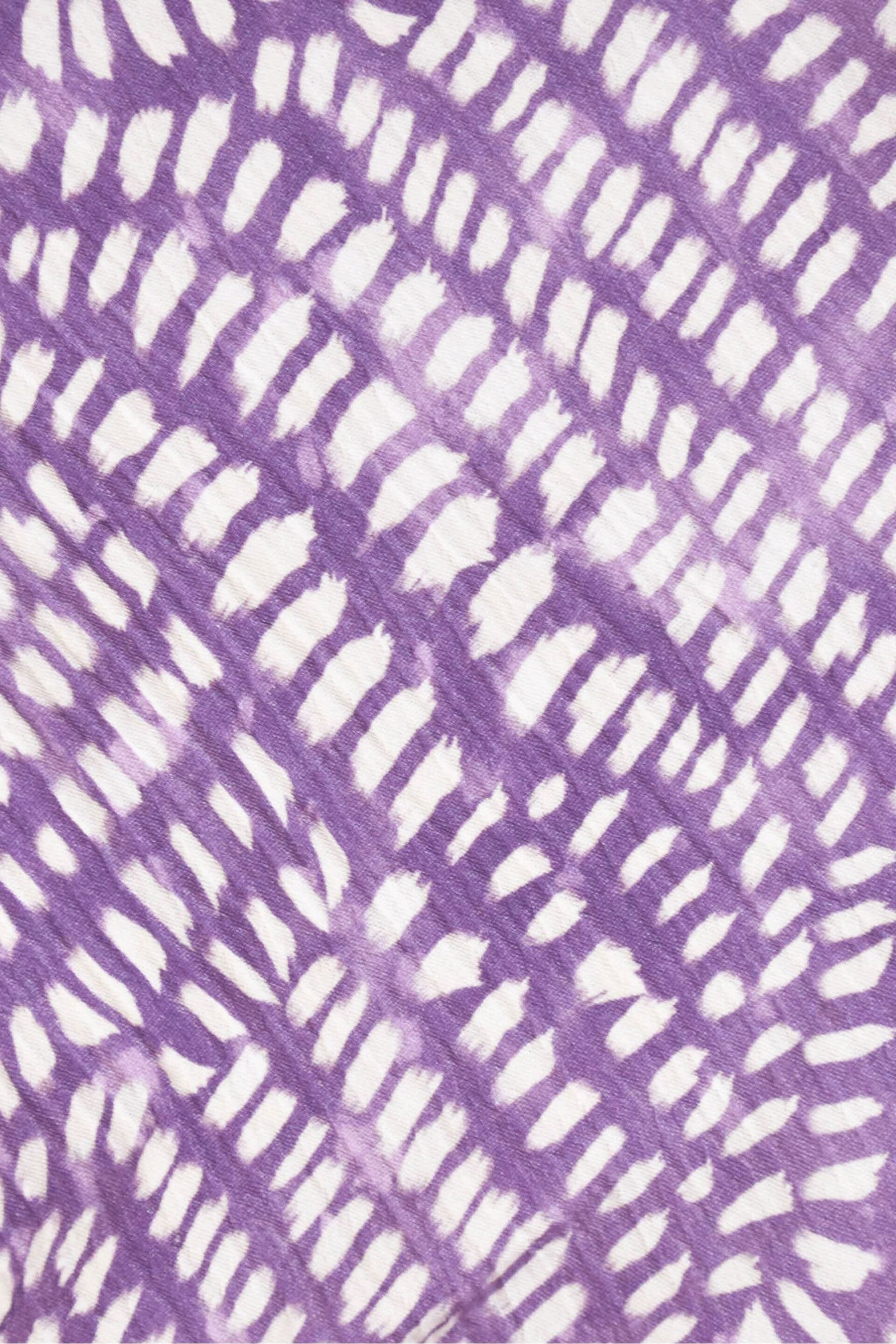 Ro&Zo Purple Geo Print Ruched Front Midi Dress - Image 7 of 7