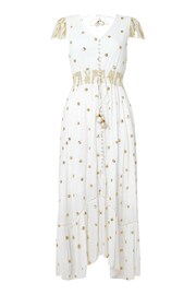 Joe Browns White Polka Dot Sequinned Cap Sleeve Maxi Dress - Image 7 of 7