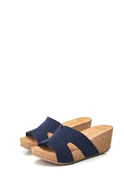 Moda in Pelle Hollie H Band Mules Cork Wedges - Image 2 of 4
