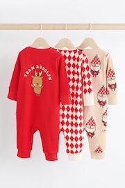 Red 3pack Baby Christmas Team Rudolph Sleepsuit (0mths-3yrs) - Image 2 of 10