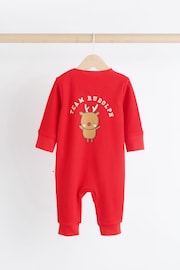 Red 3pack Baby Christmas Team Rudolph Sleepsuit (0mths-3yrs) - Image 6 of 10