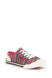 Rocket Dog Pink Jazzin Aloe Stripe Cotton Trainers - Image 1 of 5