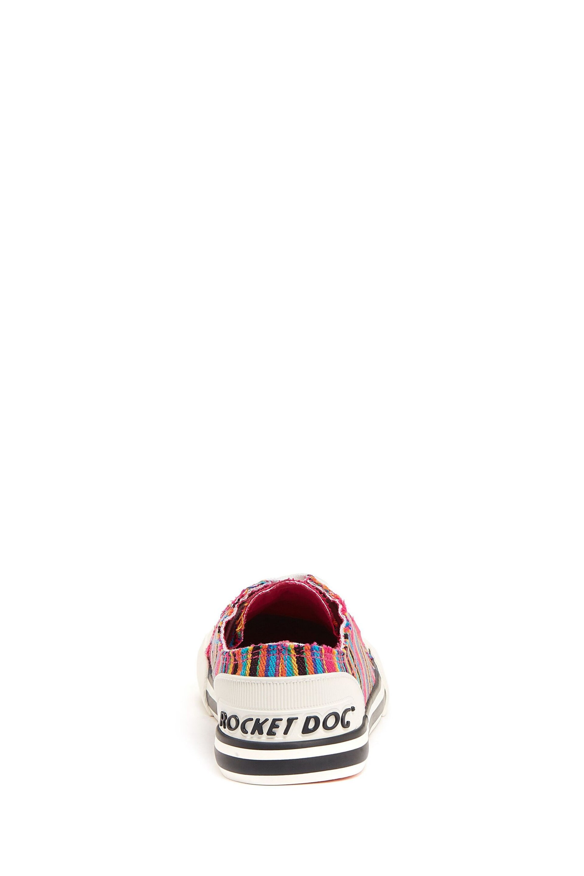 Rocket Dog Pink Jazzin Aloe Stripe Cotton Trainers - Image 5 of 5