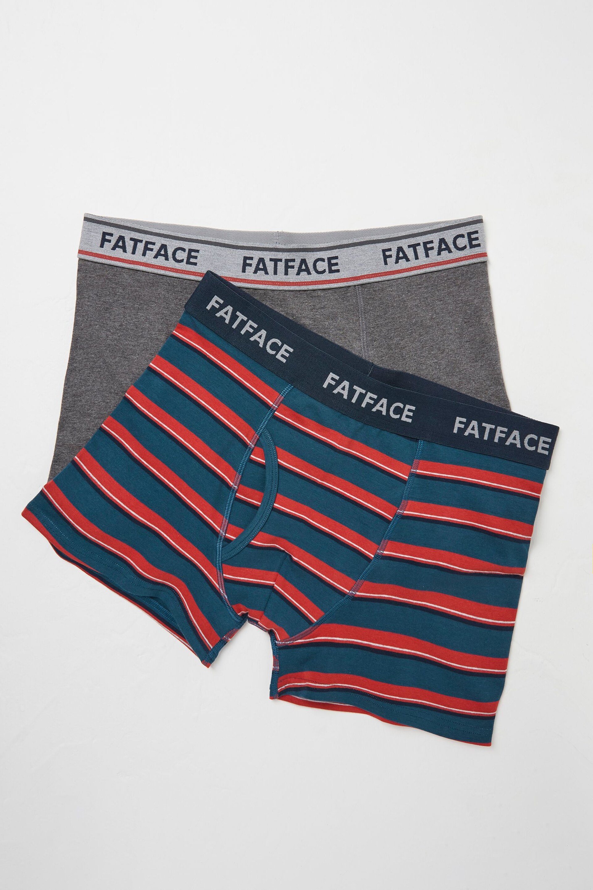 FatFace Green Stripe Boxers 2 Pack - Image 1 of 1