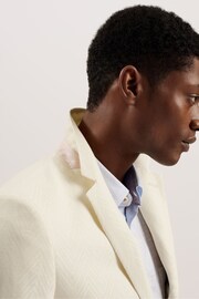 Ted Baker Off White Large Balhumj Herringbone Blazer - Image 4 of 6