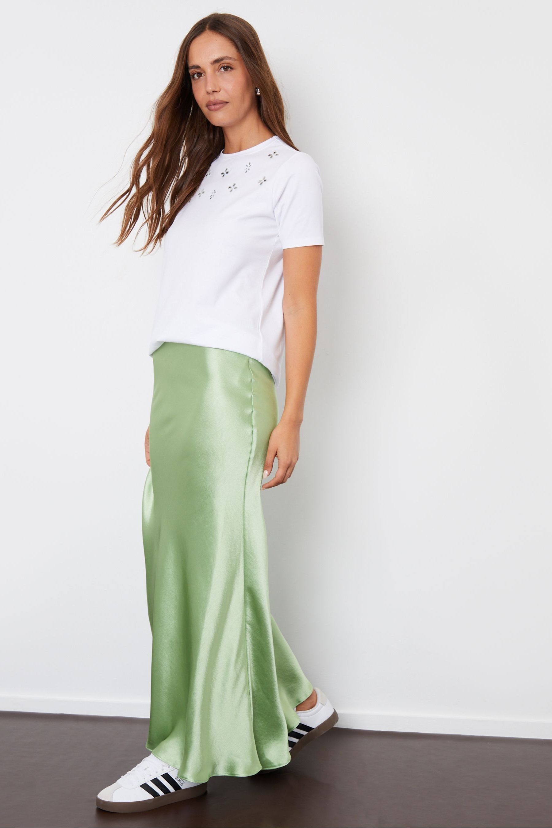Emerald slip skirt top