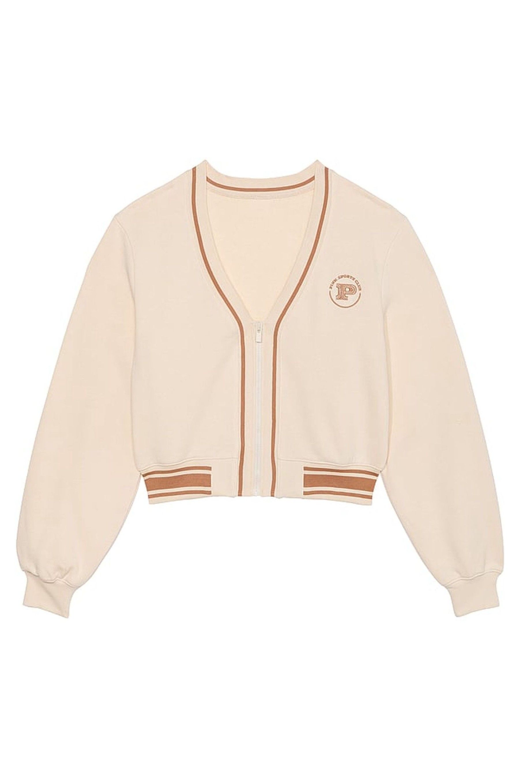 Victoria s Secret PINK White Shell Fleece Cardigan