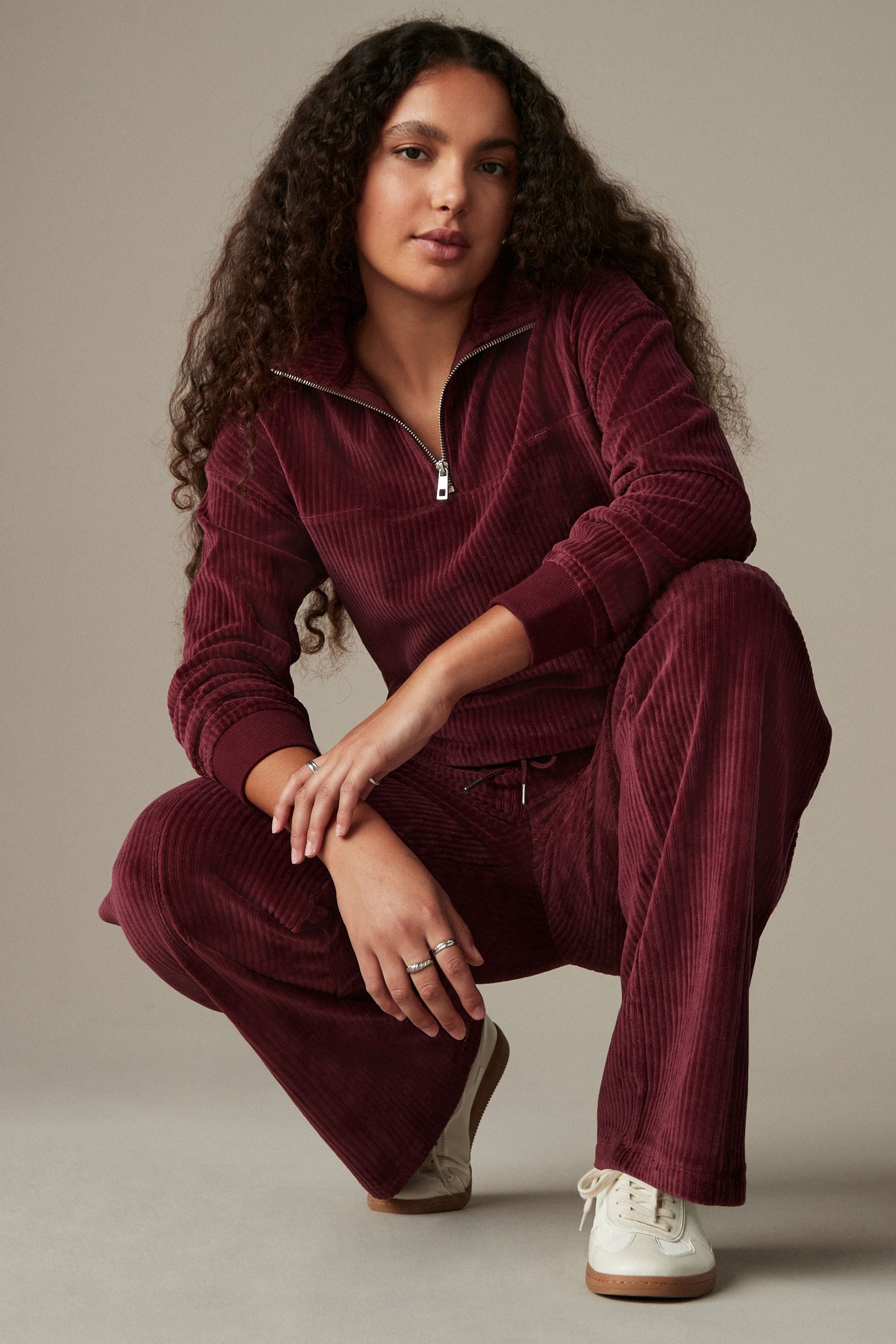 Red velour sweatshirt deals