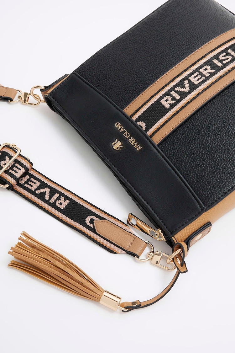 River Island Black Webbing Front Messenger Crossbody Bag - Image 5 of 5