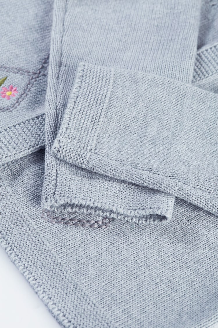 Frugi Grey Primrose Pointelle Cardigan - Image 5 of 5