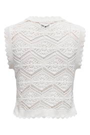ONLY White Crochet Knitted Sleeveless Jumper - Image 7 of 7