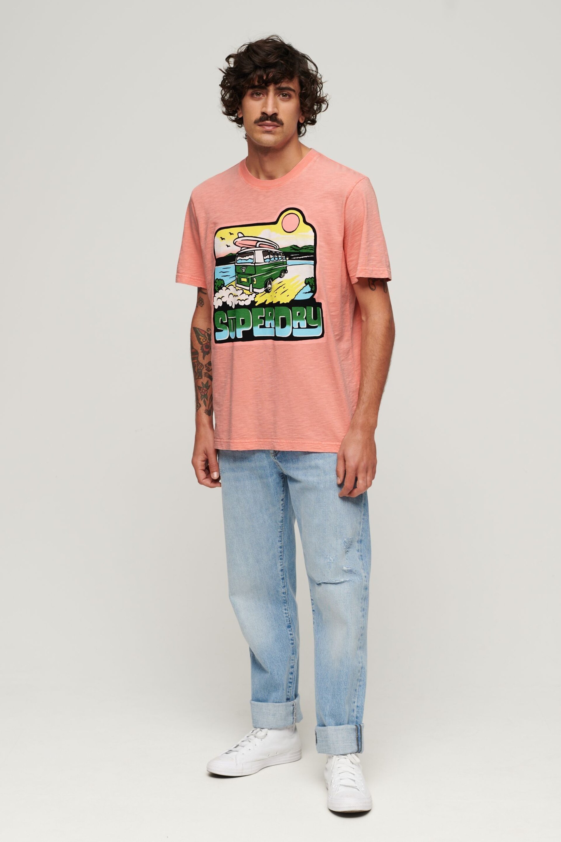 Superdry Pink Travel Graphic Loose T-Shirt - Image 2 of 5