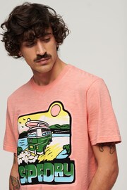 Superdry Pink Travel Graphic Loose T-Shirt - Image 3 of 5