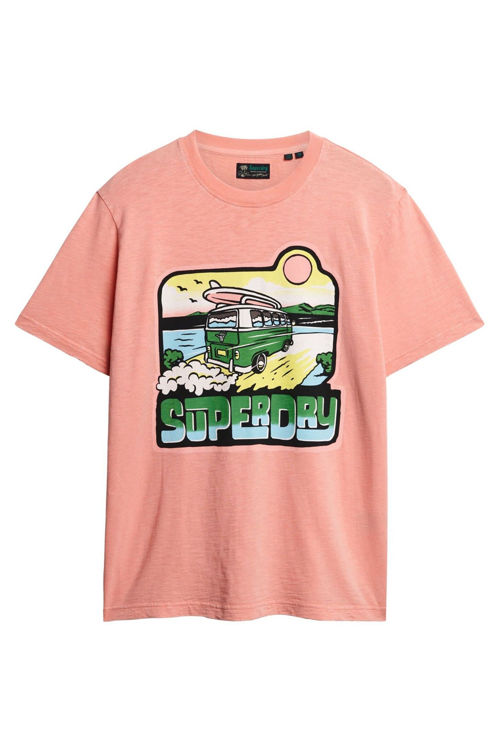 Superdry Pink Travel Graphic Loose T-Shirt - Image 4 of 5