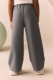 Grey Pinstripe Textured Wide Leg Trousers (3-16yrs) - Image 3 of 8