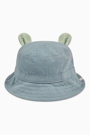 MORI Blue Organic Cotton & Bamboo Reversible Sun Hat with Ears - Image 2 of 4