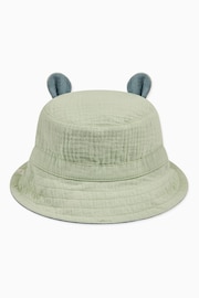 MORI Blue Organic Cotton & Bamboo Reversible Sun Hat with Ears - Image 3 of 4