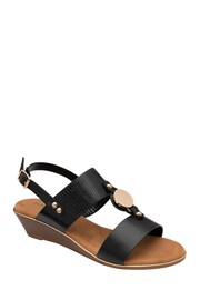 Dunlop Black Wedge Open-Toe Sandals - Image 1 of 4