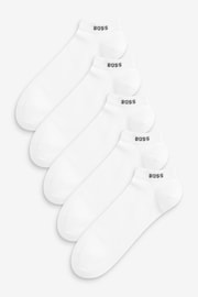 BOSS White Cotton Blend Logo Ankle Socks 5 Pack - Image 1 of 6