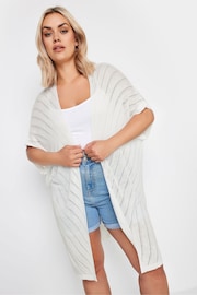 White Cocoon Chevron Stripe Cardigan - Image 1 of 5