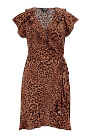 Pour Moi Animal Print LENZING™ ECOVERO™ Viscose Frill Wrap Beach Dress - Image 3 of 4