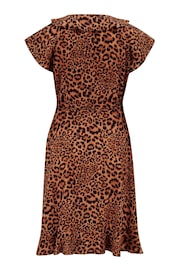 Pour Moi Animal Print LENZING™ ECOVERO™ Viscose Frill Wrap Beach Dress - Image 4 of 4