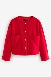 Red Textured Boucle Jacket With Wool - Image 5 of 6