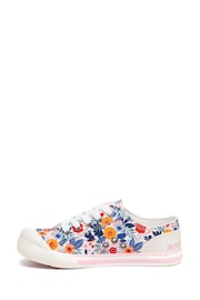 Rocket Dog Jazzin Malden Floral Cotton White Trainers - Image 2 of 7