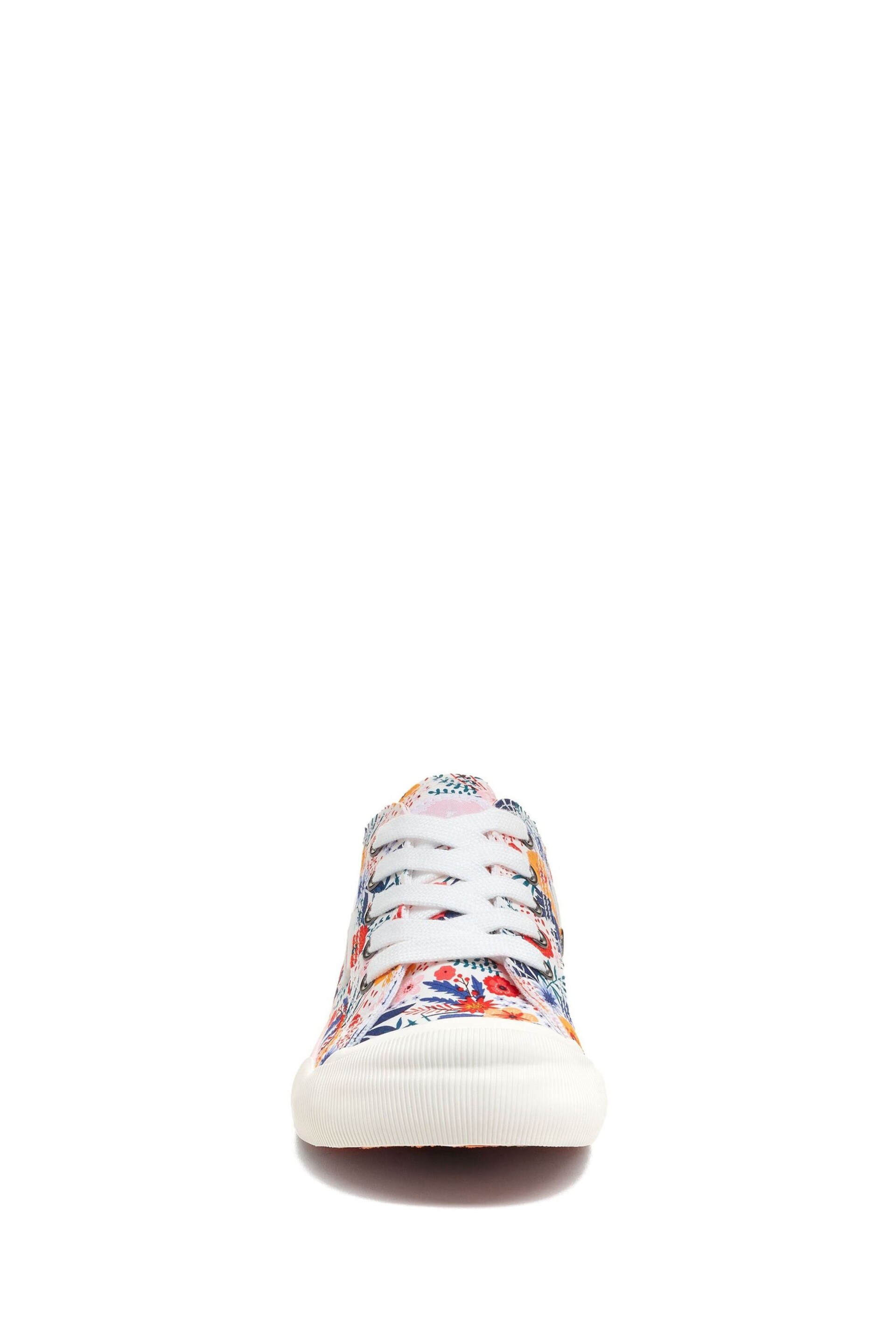 Rocket Dog Jazzin Malden Floral Cotton White Trainers - Image 4 of 7