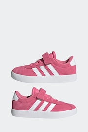 adidas Pink/White VL Court 3.0 Trainers - Image 5 of 9