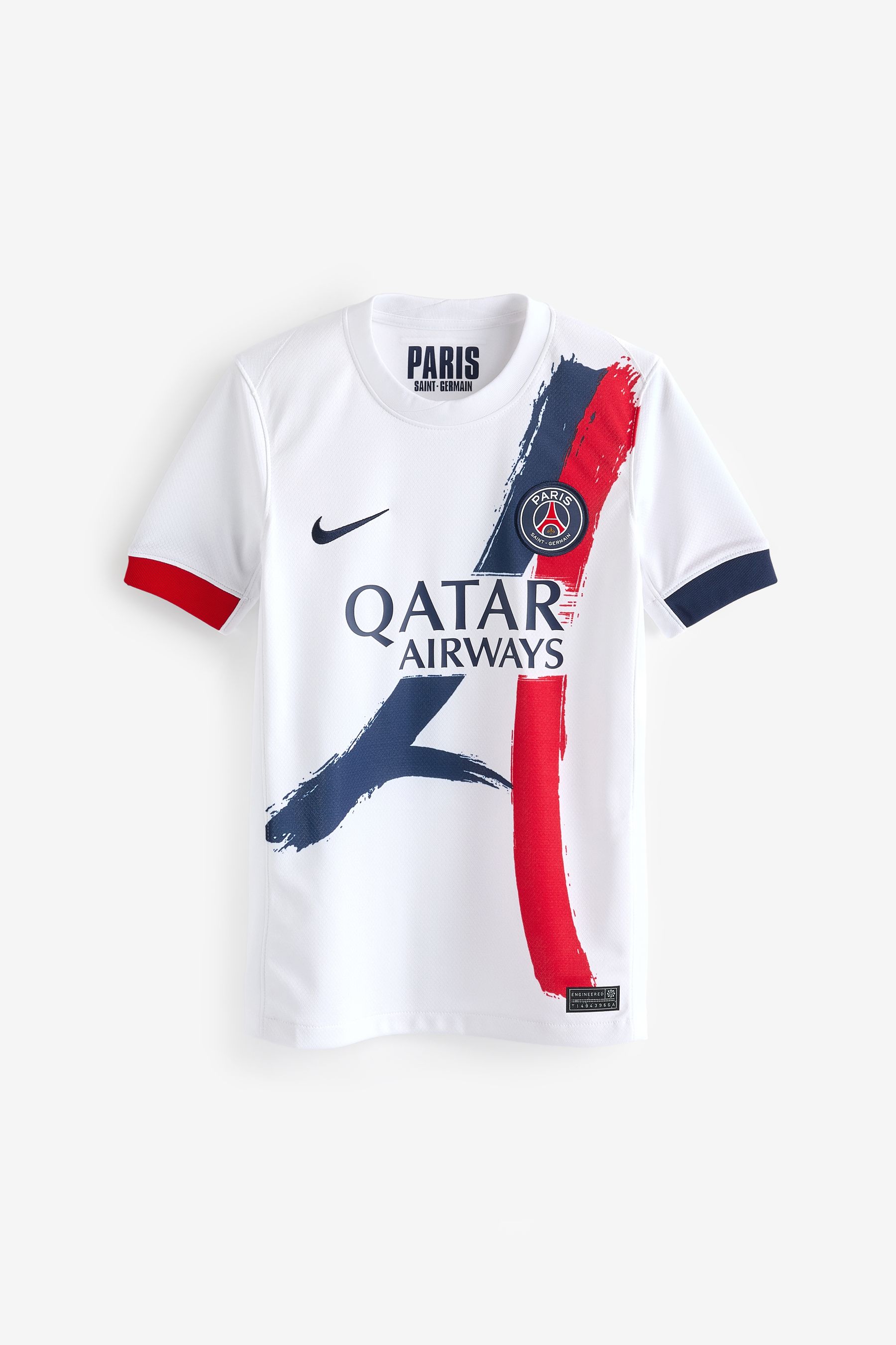 Nike White Jr. PSG 24 25 Away Stadium Football Shirt