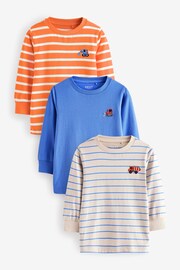 Multi 100% Cotton Long Sleeve T-Shirts marc 3 Pack (3mths-7yrs) - Image 1 of 7