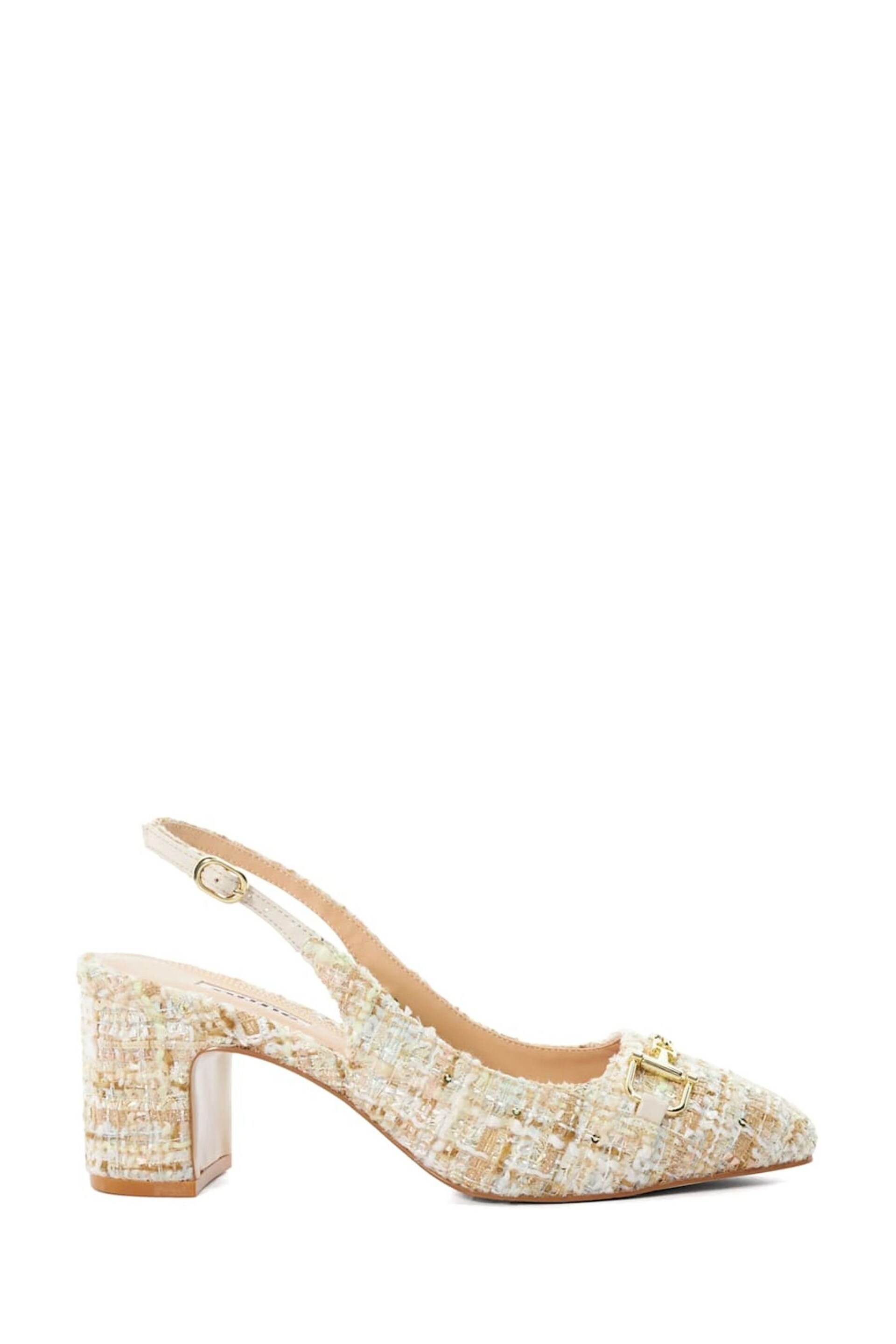 Dune London Cream Choices Bouclé Slingback Shoes - Image 5 of 6