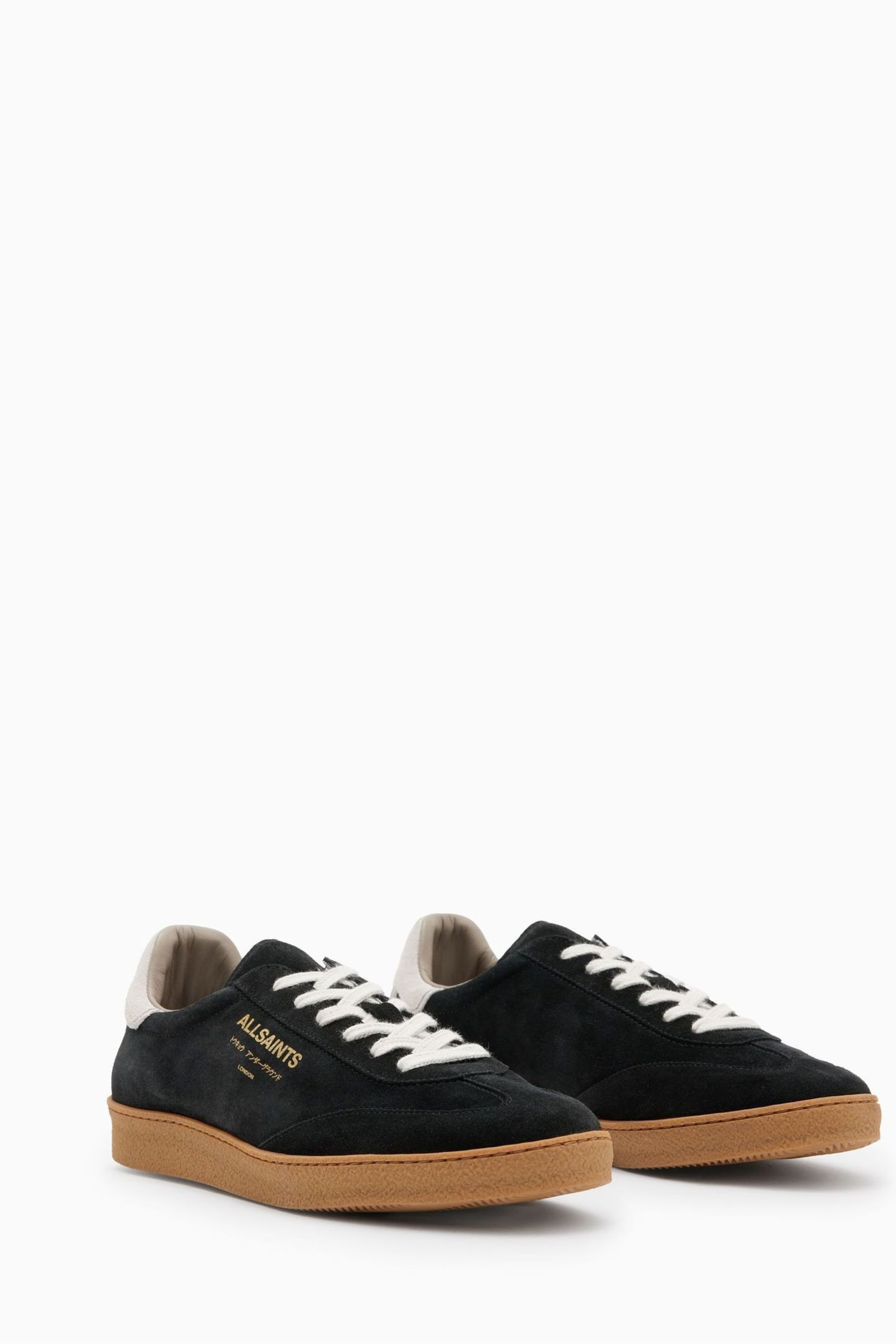 AllSaints Black Suede Thelma Sneakers - Image 2 of 5