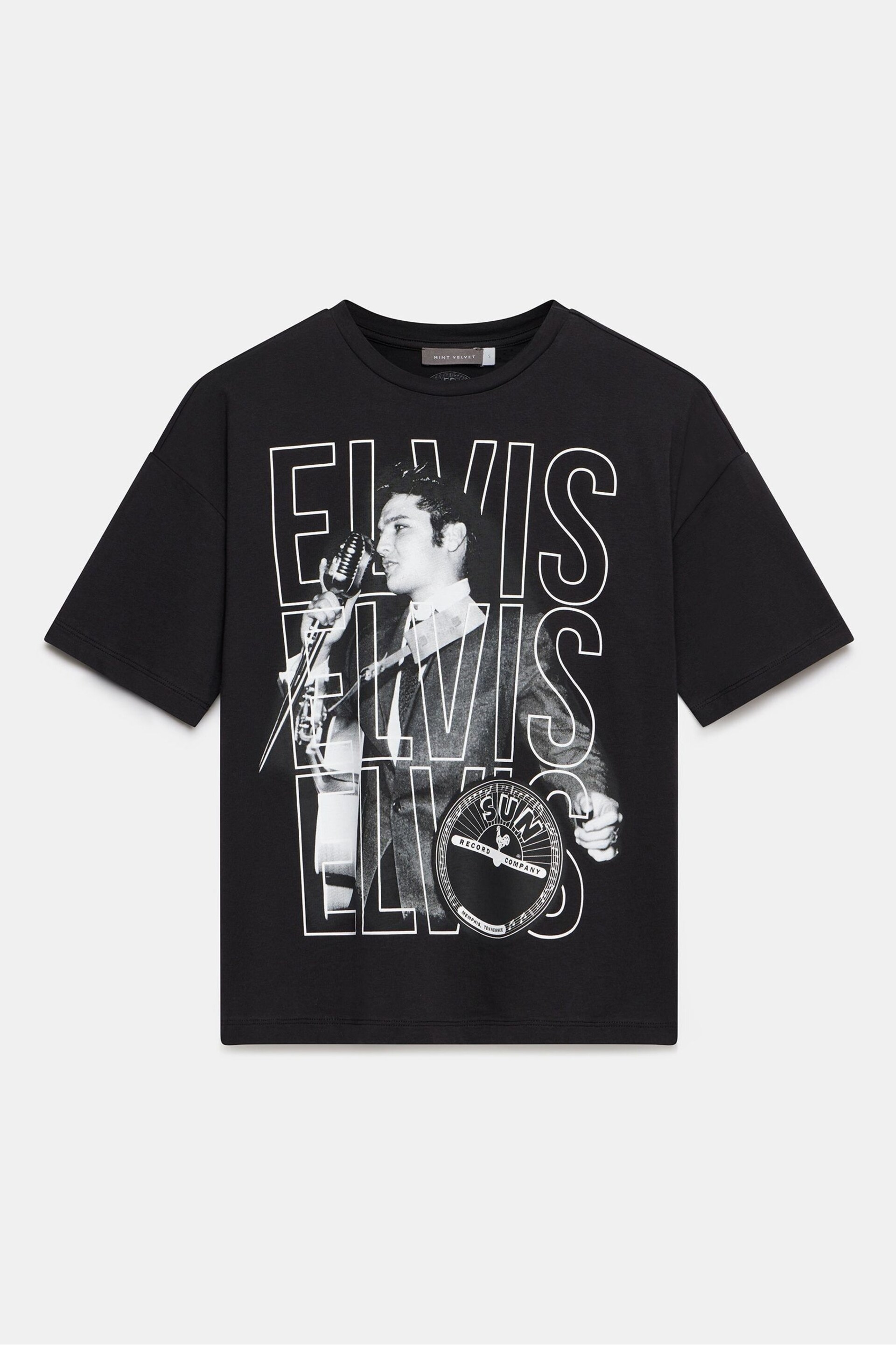 Mint Velvet Black Elvis Graphic T-Shirt - Image 4 of 6