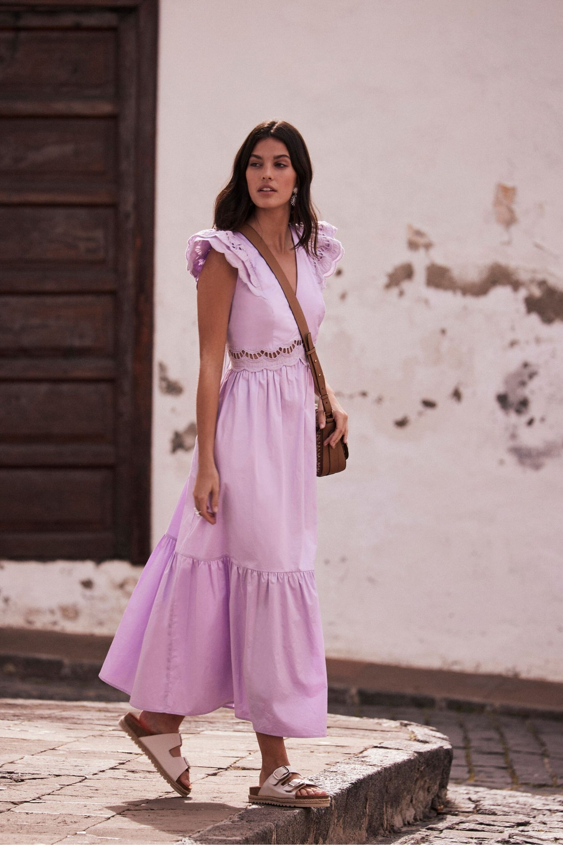 Mint Velvet Purple Cotton Maxi Dress - Image 1 of 4
