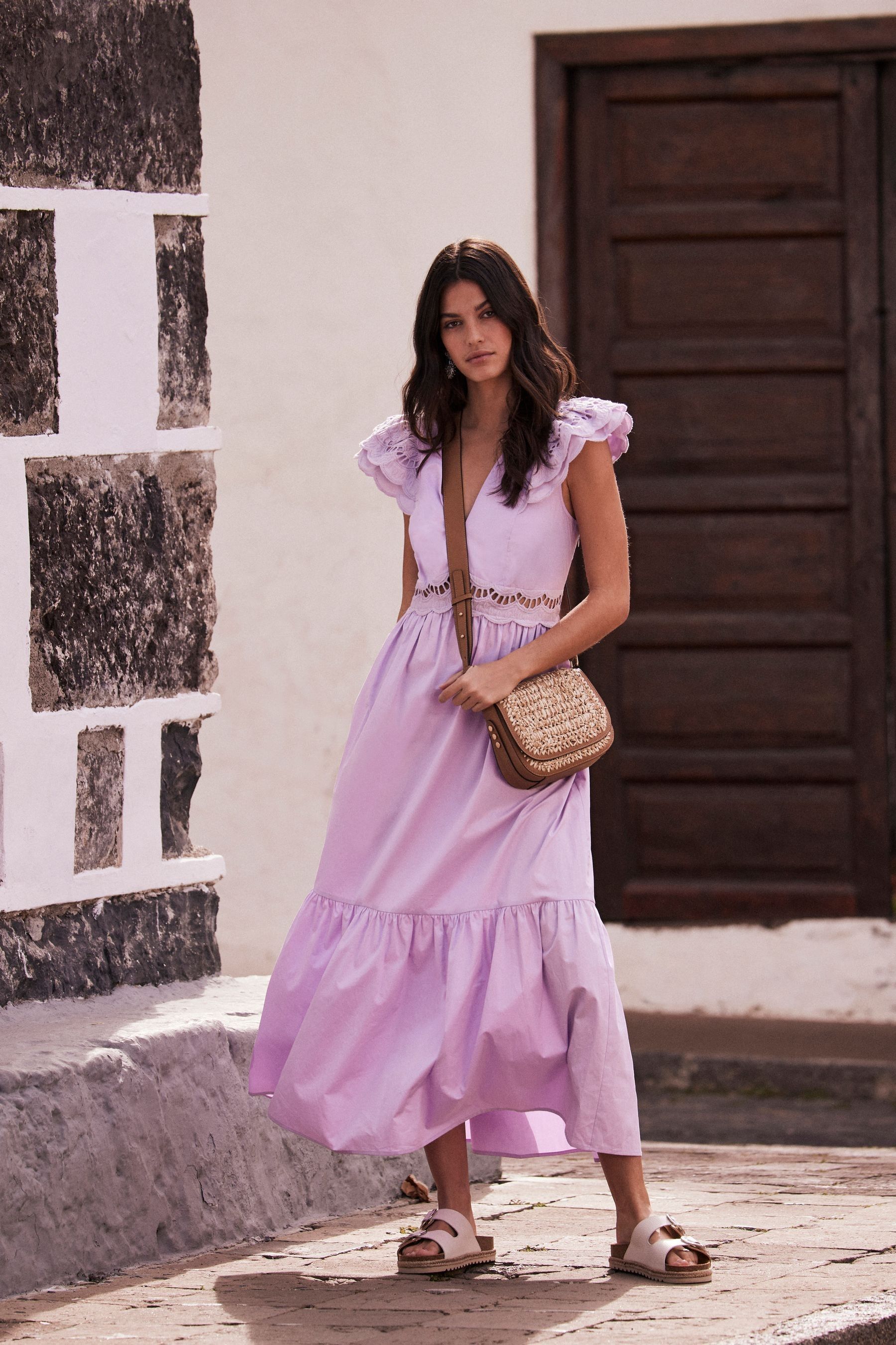 Buy Mint Velvet Purple Cotton Maxi Dress from Next Luxembourg