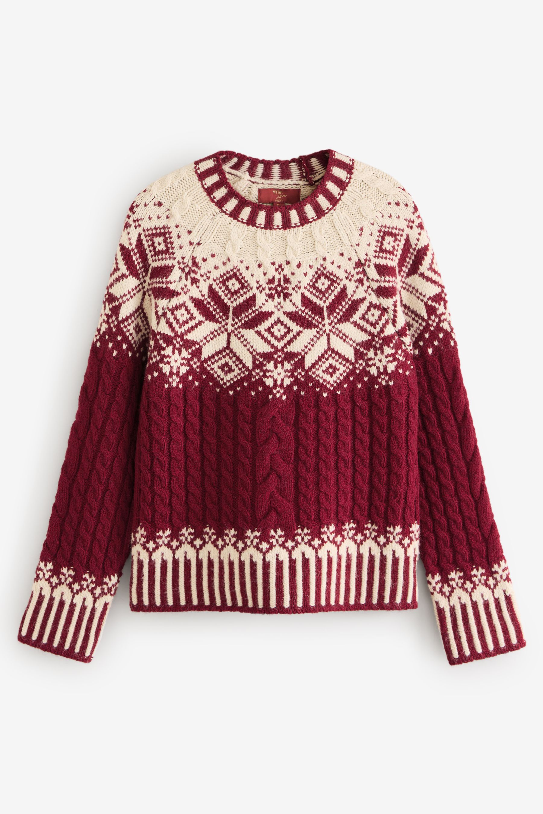 Red fairisle christmas jumper deals
