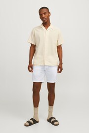 JACK & JONES White Linen Blend Shorts - Image 1 of 2