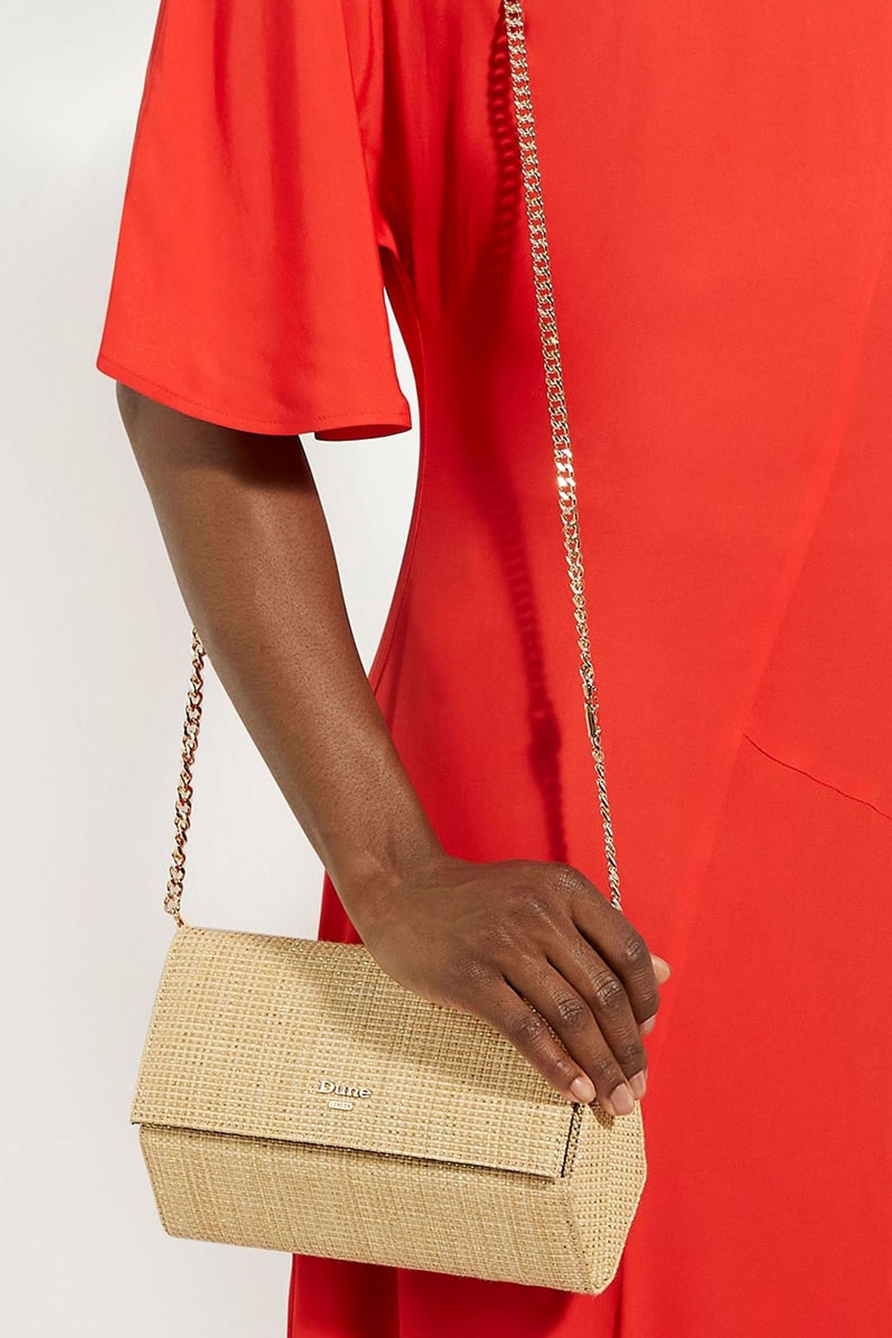 Dune red clutch bag clearance