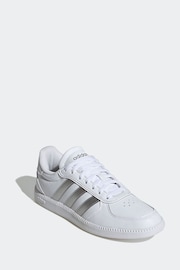 adidas White/Silver Breaknet Sleek Trainers - Image 4 of 10