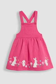 JoJo Maman Bébé Raspberry Bunny Applique Pinafore Dress And Top Set - Image 2 of 6