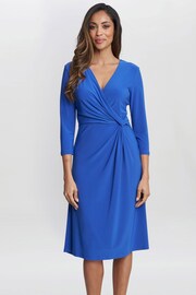 Gina Bacconi Blue Antonia Jersey Wrap Dress - Image 1 of 5