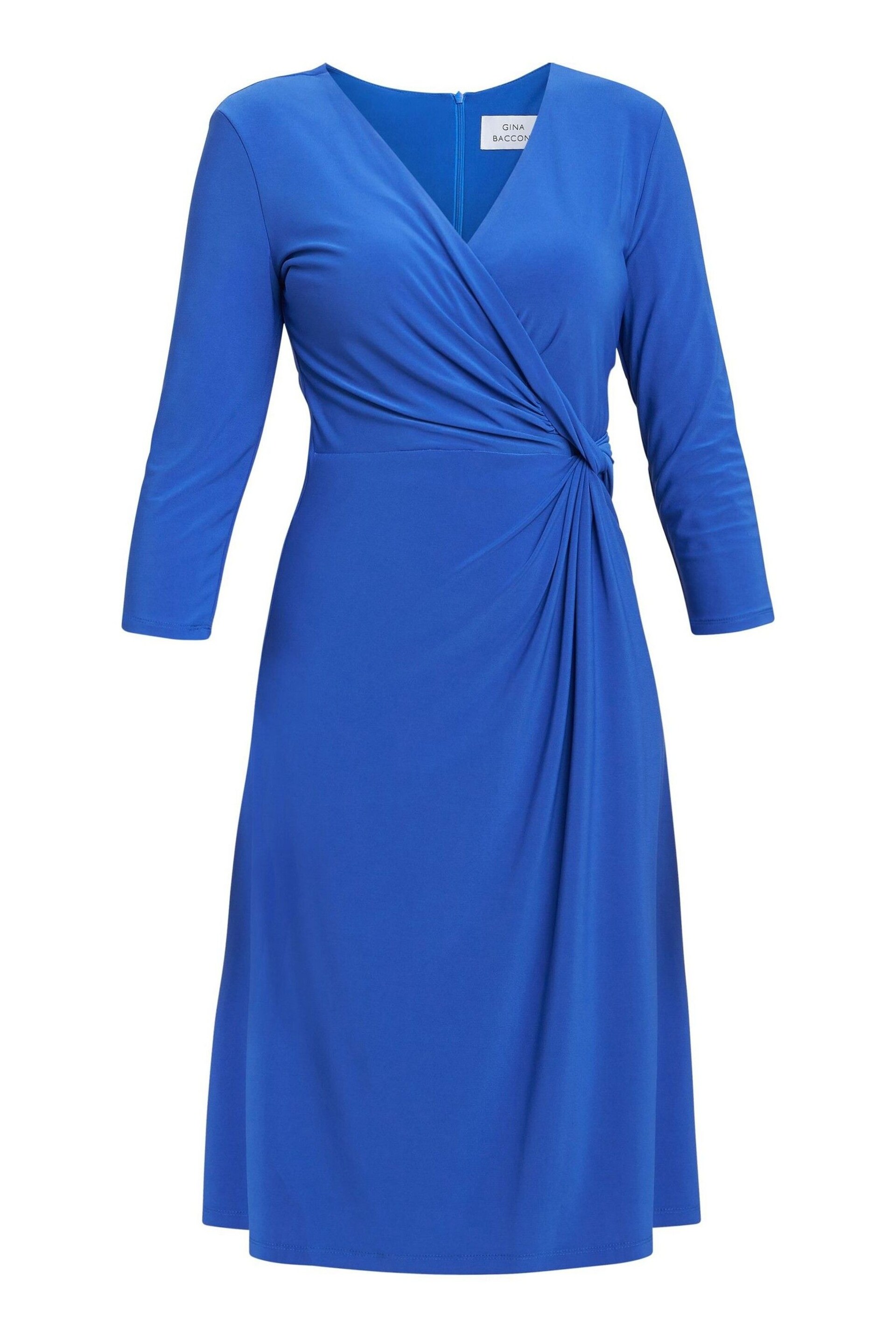 Gina Bacconi Blue Antonia Jersey Wrap Dress - Image 5 of 5