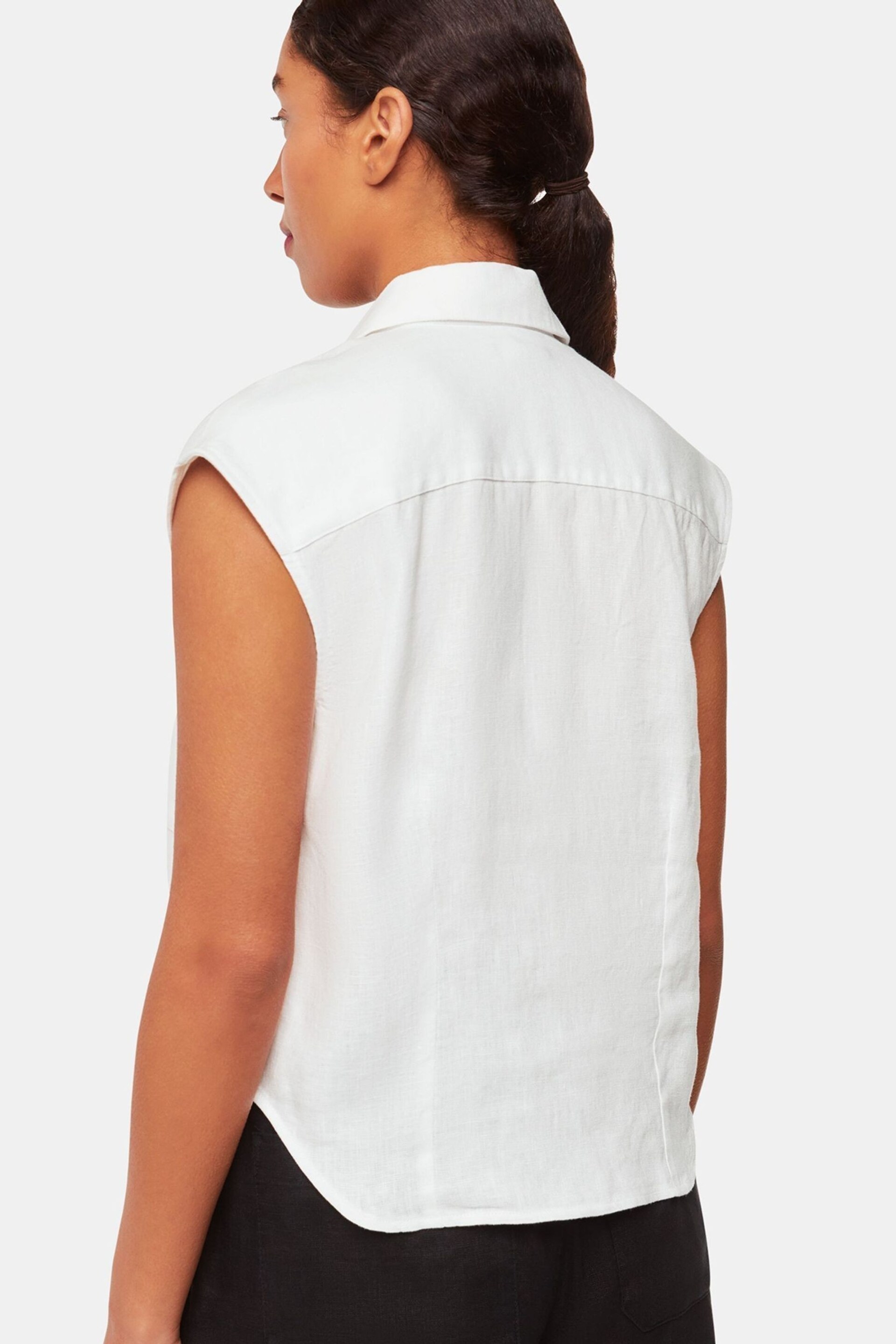 Whistles Olivia Linen White Waistcoat - Image 2 of 5