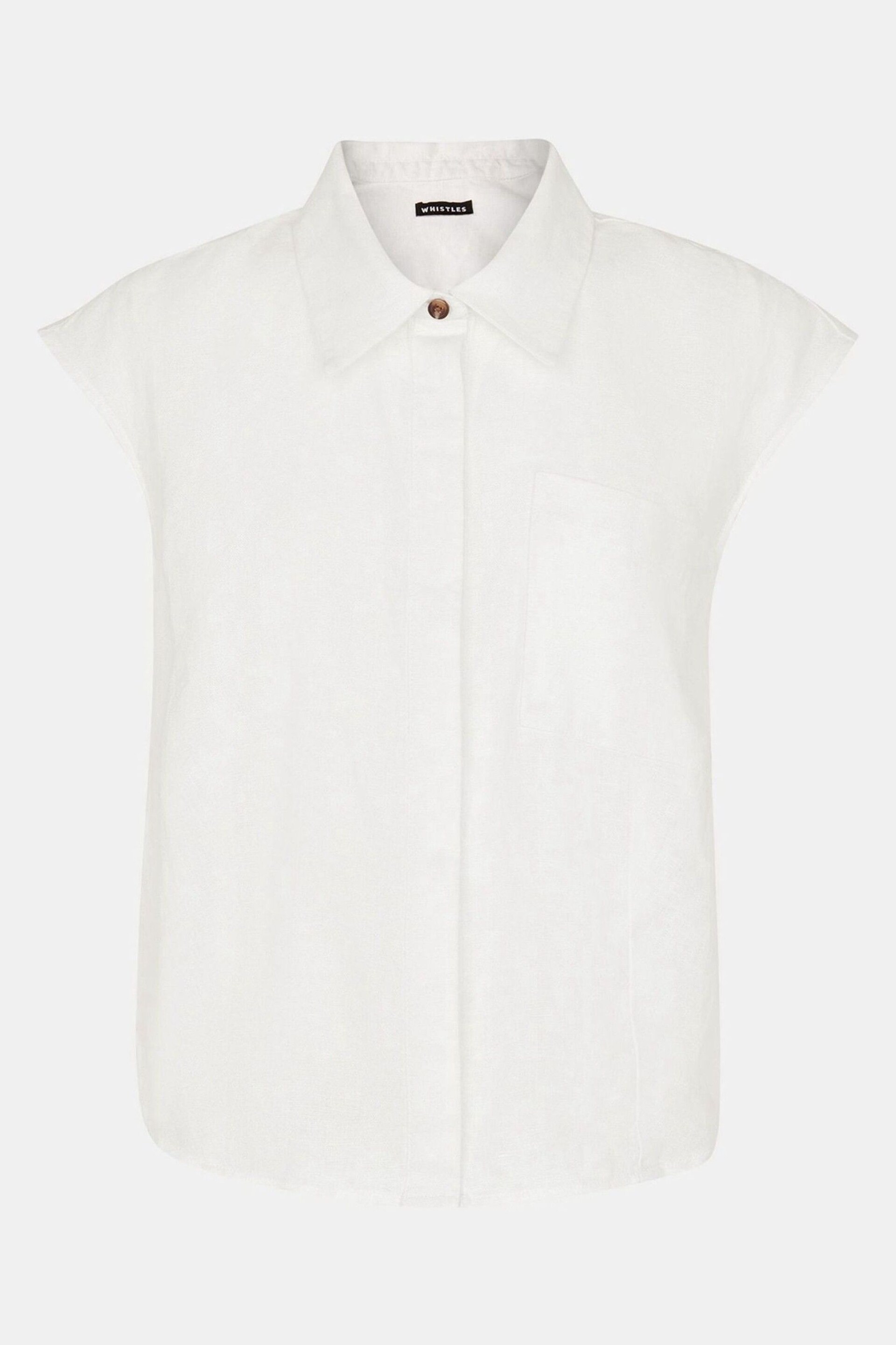 Whistles Olivia Linen White Waistcoat - Image 5 of 5