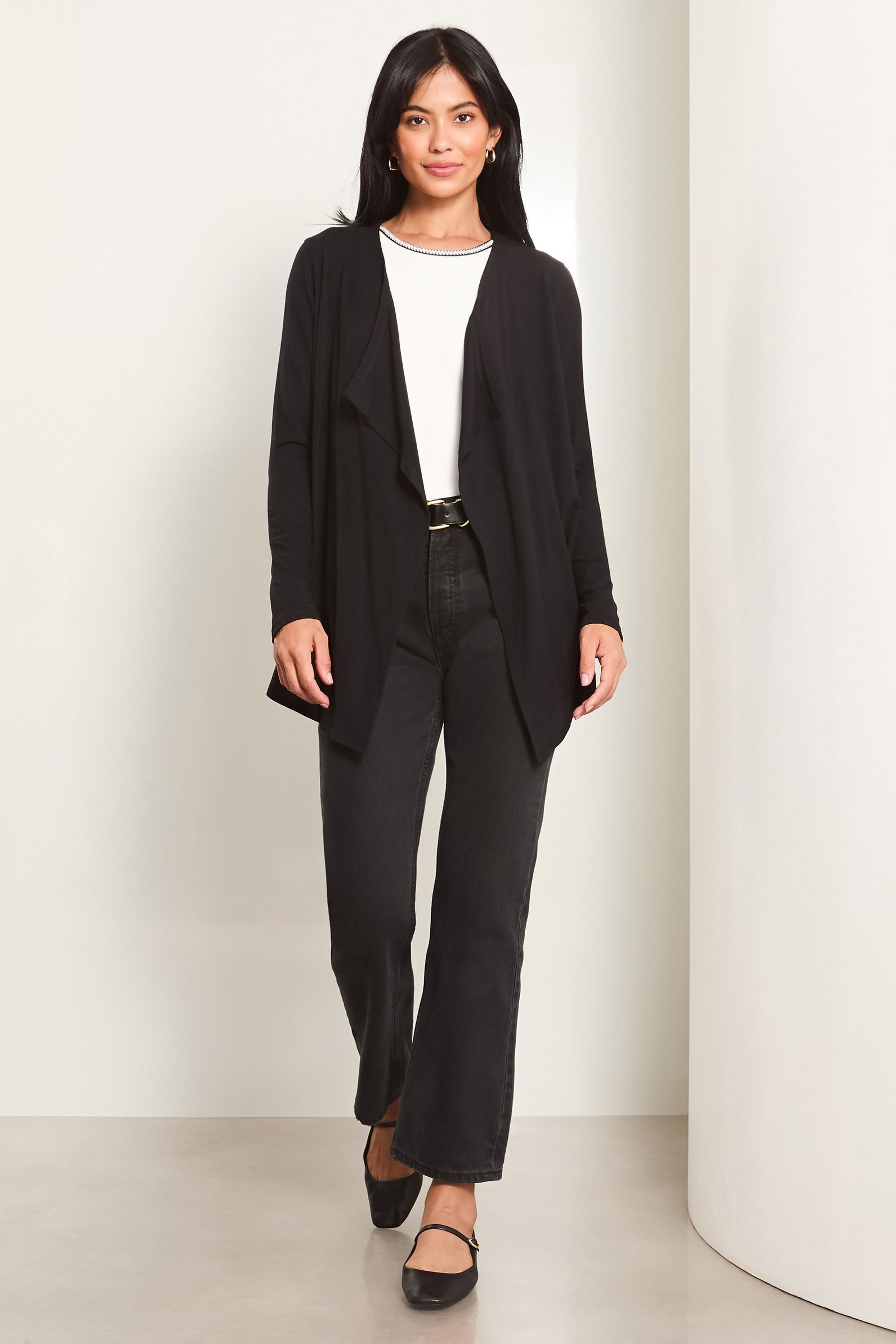 Buy Lipsy Black Waterfall Cardigan from Next United Arab Emirates