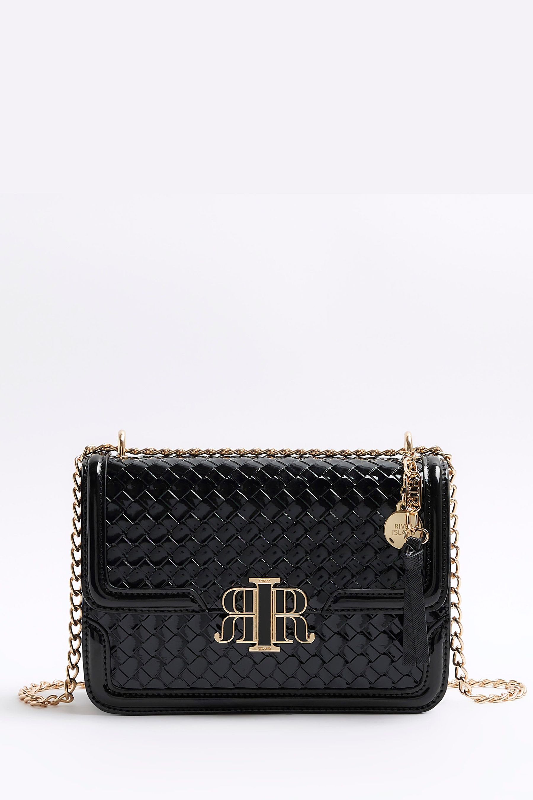 Buy River Island Black Embossed Woven Satchel Bag from Next Ireland