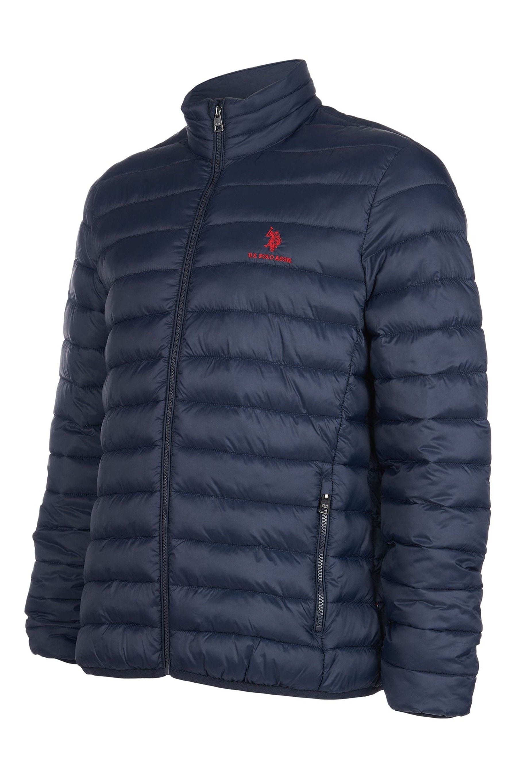Buy U.S. Polo Assn. Blue Light Lightweight Mens Bound Quilted Jacket from Next Luxembourg